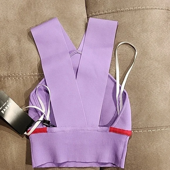 Herve Leger Purple Crop Top NWT - Picture 4 of 7
